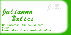 julianna malics business card